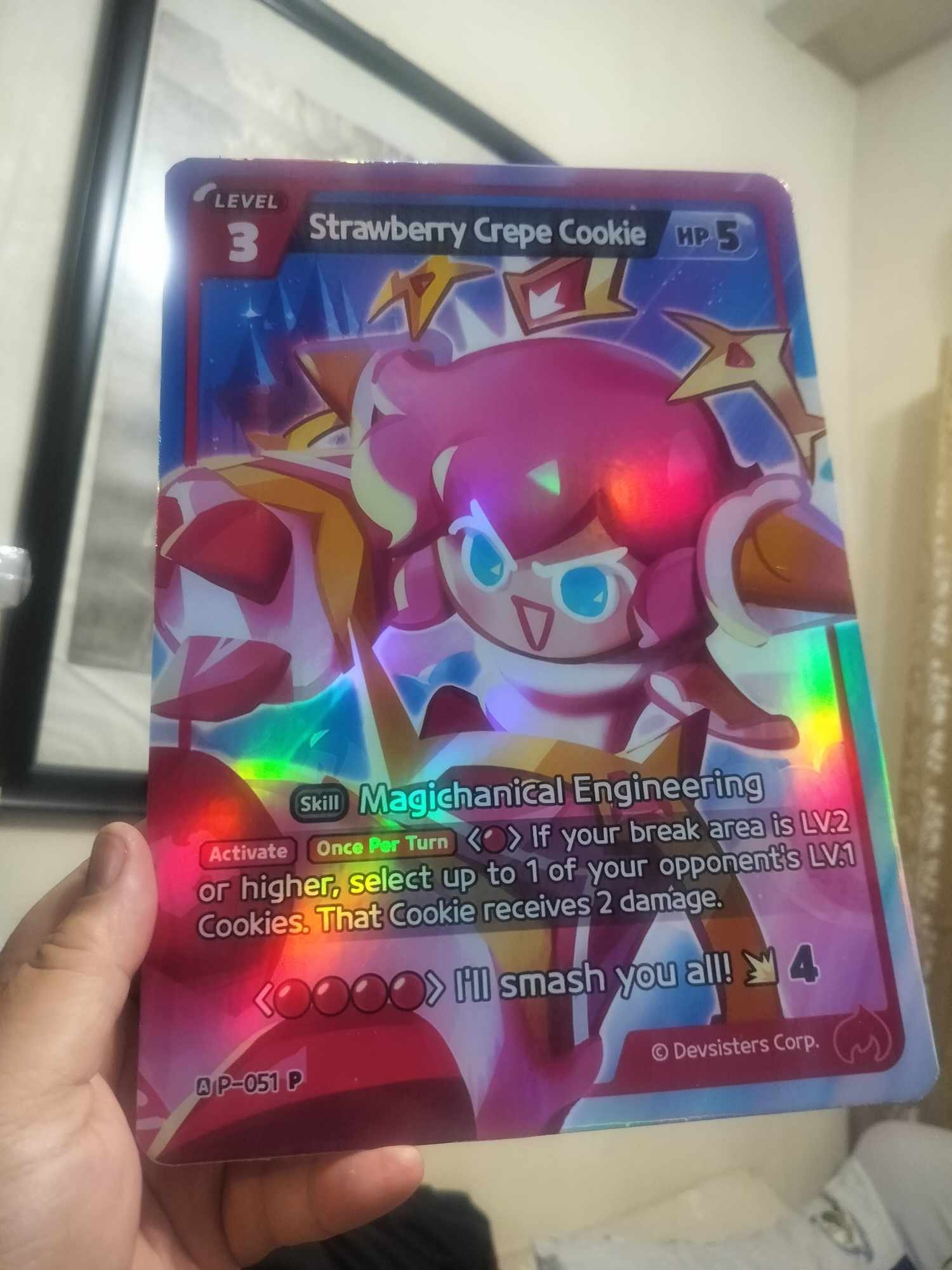 Strawberry Crepe Cookie Foil Giant Card