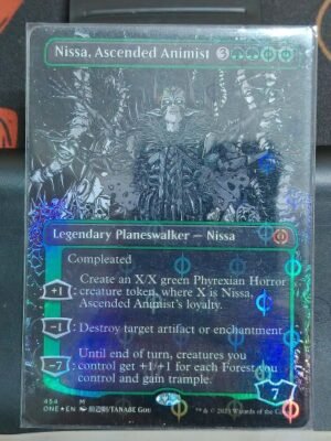 Nissa, Ascended Animist (Borderless) (Step-and-Compleat Foil) - Phyrexia: All Will Be One  Magic The Gathering MTG - Auction